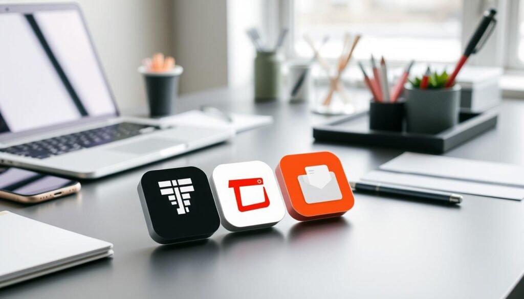 A sleek, modern office desk with a laptop, smartphone, and various stationery items arranged neatly. In the foreground, two task management app logos, Todoist and a competitor, are displayed side by side on the desk, inviting comparison. The lighting is soft and natural, creating a professional and productive atmosphere. The angle is slightly elevated, providing a clear view of the desk and the apps. The background is blurred, keeping the focus on the task management apps and their features. A sleek, modern office desk with a laptop, smartphone, and various stationery items arranged neatly. In the foreground, two task management app logos, Todoist and a competitor, are displayed side by side on the desk, inviting comparison. The lighting is soft and natural, creating a professional and productive atmosphere. The angle is slightly elevated, providing a clear view of the desk and the apps. The background is blurred, keeping the focus on the task management apps and their features.