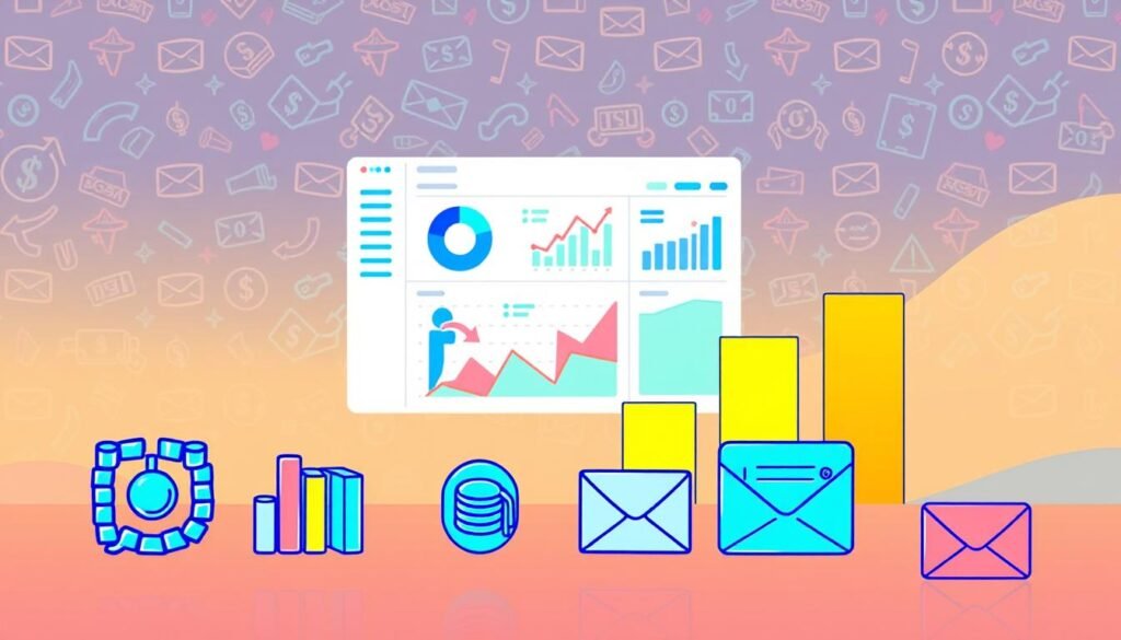 A vibrant and visually striking illustration depicting the core metrics for evaluating charity fundraising campaigns. The foreground showcases a set of sleek infographic icons representing key performance indicators like donation volume, donor engagement, and campaign reach. The middle ground features a clean, minimalist data visualization dashboard, with customizable charts and graphs. In the background, a subtle pattern of stylized currency symbols and donation envelopes creates a sense of financial activity and philanthropic purpose. The overall composition conveys a sense of clarity, efficiency, and data-driven decision-making - crucial elements for effectively assessing the success of charitable fundraising efforts.