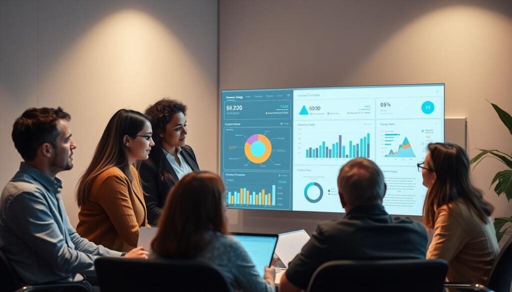 Strategic fundraising planning with donation collection, depicting a team of diverse professionals collaborating on a comprehensive strategy, visualized through a clean and modern digital dashboard interface. The scene is illuminated by soft, directional lighting, creating a sense of focus and professionalism. The composition emphasizes the collaborative nature of the task, with team members engaged in discussion and analysis of relevant data and charts. The overall mood conveys a thoughtful, methodical approach to the important work of fundraising for charitable causes.